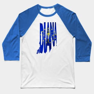 Indiana Typo Map Baseball T-Shirt